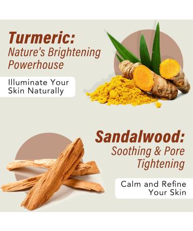 Prana Turmeric & Sandalwood Face Mask | 100% Vegan | Brightening Hydrating Anti-aging | Deep Cleansing for Acne & Dark Spots | Natural Skincare 100ml - Buy Online on GoSupps.com