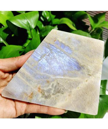 Natural Blue Moonstone Crystals Chips Lrregular Stone Minerals Room Decor and Spiritual Gemstones A29 149g84-46mm FZUGEDRLI (Color : A39 373g99-129mm)
