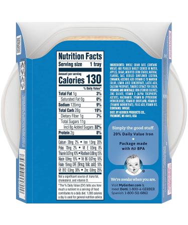Gerber Breakfast Buddies Toddler Cereal - Apple Cinnamon Oatmeal & Barley, Pack of 4, 4.5 OZ Tray - Buy Online on GoSupps.com