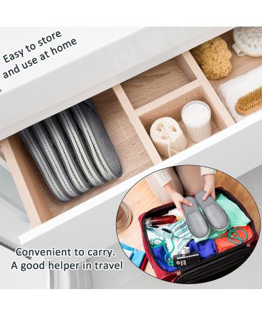 SATINIOR 12 Pairs Disposable Spa Slippers - Non-Slip Closed Toe Hotel Slippers - Grey - Medium-Large Size - Ideal for Women and Men - Buy Online on GoSupps.com