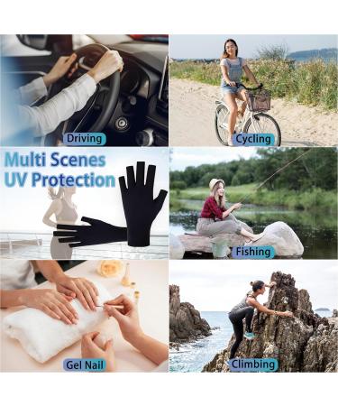  CGBOOM UV Nail Gloves - Protective gloves for gel manicures fingerless protect hands from UV lamps skin care - Buy Online on GoSupps.com
