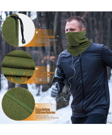 Hasagei Winter Windproof Multifuntional Scarf for Men & Women | Fleece Neck Warmer for Outdoor Activities Skiing Biking & Running - Green - Buy Online on GoSupps.com