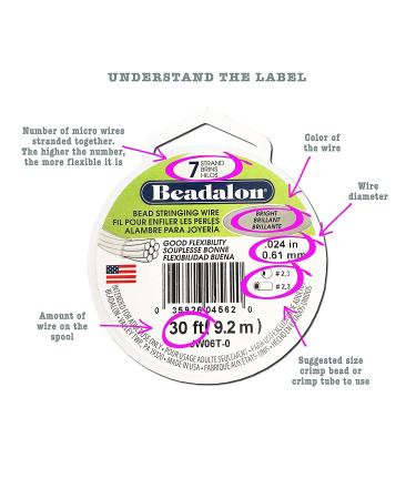 Beadalon 7 Strand Stainless Steel Bead Stringing Wire - Satin Gold .015 in / 0.38 mm, 100 ft / 31 m - Buy Online on GoSupps.com