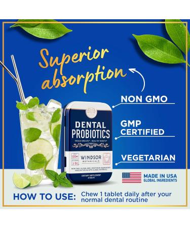Dental Probiotics for Teeth & Gums - Effective Chewable Oral Probiotics for Bad Breath - Lactobacillus & Streptococcus - 90 Count Travel Tins (Pack of 2 - Buy Online on GoSupps.com