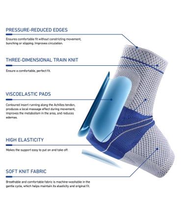 Bauerfeind AchilloTrain Left Ankle Brace - Size 3 Titanium - Achilles Tendon Support for Targeted Relief and Mobility - Buy Online on GoSupps.com