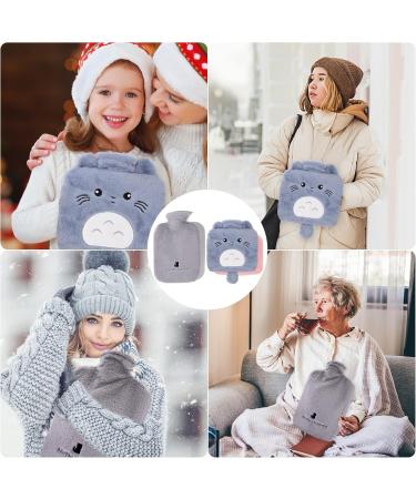 Buy Luzoon Hot Water Bottle Set - 2 Soft Fur Covers for Pain Relief | Gifts for Family & Friends - Rubber Hot Bottles (2L Gray & 1.2L Blue) - Buy Online on GoSupps.com