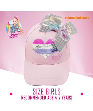 Nickelodeon JoJo Siwa Pink Baseball Cap Hat - Girls Age 4-8 Sequin Heart Design - Buy Online on GoSupps.com