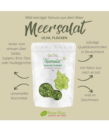 Organic Sea Salad Ulva Algae Flakes | Dried Atlantic Sea Lettuce | Raw Vegan Sea Snack | 25g Pureeraw - Buy Online on GoSupps.com