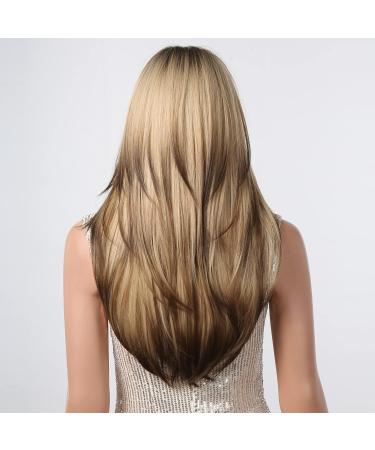Shop Testar Blonde Brown Ombre Wigs for Black Women | Long Layered Heat-Resistant Synthetic Wig for Daily & Party Use - Buy Online on GoSupps.com