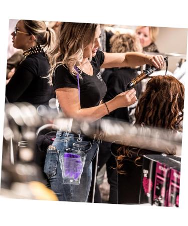 Minkissy Leather Hair Scissors Belt Bag | Salon Tool Holder | Durable PVC Case for Hairdressing Tools - Violet Color - Buy Online on GoSupps.com
