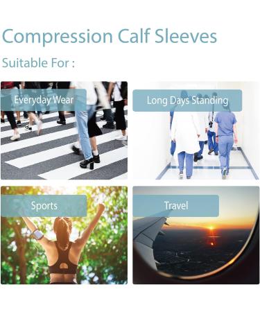 M Magic Sport Kinesiology Taping Compression Calf Sleeves - Unisex Medium-Large Black for Running Hiking Cycling & Jogging - International Shipping Available - Buy Online on GoSupps.com