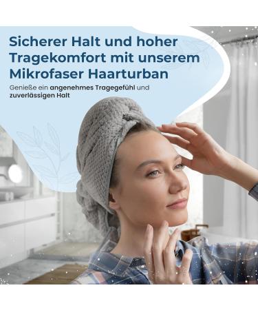 Eponox Premium Microfiber Hair Towel - Quick-Drying Super Soft Elastic Band Waffle Design for Long Hair - Ideal Hair Dryer Towel in Gray - Buy Online on GoSupps.com