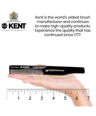Kent 20T Black Graphite Handmade Folding Pocket Comb for Men - Fine Tooth Hair Comb for Grooming Hair and Beard - Made in England - Buy Online on GoSupps.com