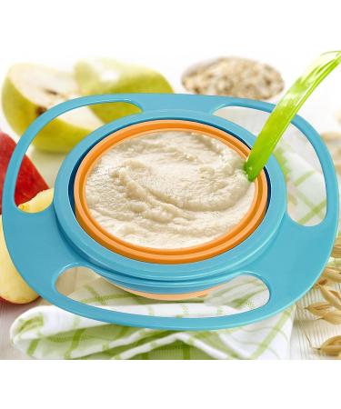 Retoo Baby Bowl Set - 360 Rotatable Gyroscopic Bowls for Kids & Toddlers - Safe Entertaining and Magical 17cm Blue Crockery - Buy Online on GoSupps.com