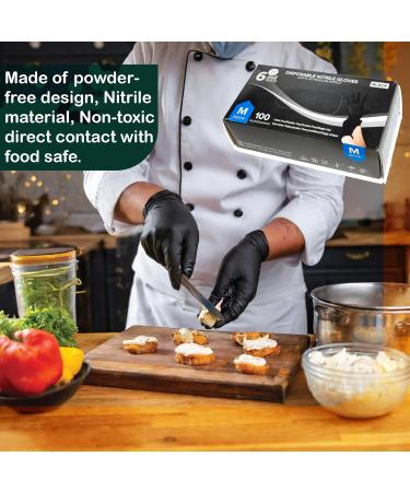 MiraPak - 6 Mil Thick Extra Durable Food-Safe Latex and Powder-Free Textured Grip Disposable Gloves Black Nitrile Gloves Large - Buy Online on GoSupps.com