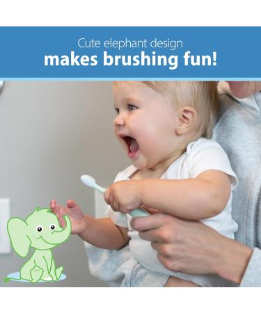 Dr. Brown's Infant-to-Toddler Training Toothbrush Set - Mint Elephant & Fluoride-Free Strawberry Baby Toothpaste for 0-3 Years - Buy Online on GoSupps.com