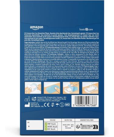 Amazon Basic Care Waterproof Plasters - Transparent Second Skin High Protection 35 Pieces Per Pack - International Shipping Available - Buy Online on GoSupps.com
