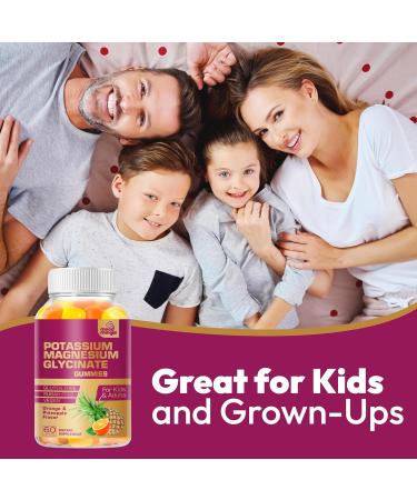 MoodMingle Potassium Magnesium Glycinate Supplement Gummies - High Absorption Potassium Chews - with Calcium Vitamins B6 B12 C D3 K2 Zinc - Vegan Sugar-Free Gluten Free for Kids Adults 60 Count (Pack of 1) - Buy Online on GoSupps.com