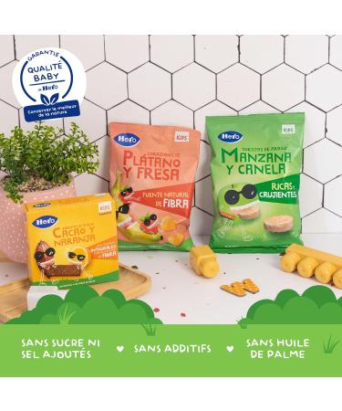 Hero - Snacks Coeurs de Banane et Fraise Sans Sucres ni Sel Ajout s Sans Gluten Sans Huile de Palme Sans Additifs - Lot 9 x 30 g - Buy Online on GoSupps.com