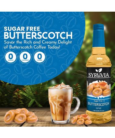 Syruvia Sugar-Free Butterscotch Coffee Syrup - 25.4 fl oz Premium Coffee Flavoring Syrup - 0 Calorie- Kosher Coffee Syrups Gluten Free Perfect for Drinks Soda Shakes Desserts and More. - Buy Online on GoSupps.com