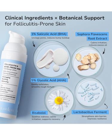 BellamiLuxx Folliculitis Acne Lotion for Body: Helps Reduce Itch Redness Body Acne Bumps & Uneven Texture with Salicylic & Glycolic Acid + Botanicals - Gentle Care for Folliculitis-Prone Skin - Buy Online on GoSupps.com