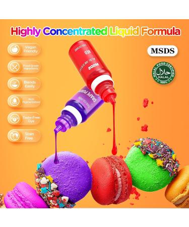 12 Vibrant Color Food Coloring Set - Edible Neon Icing Dye for Baking & Decorating - 0.35 Fl. oz Bottles - Buy Online on GoSupps.com