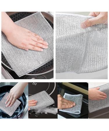 5 Pack Wire Dishwashing Rags Dual Layer Wire Dishwashing Rags Multipurpose Wire Dishwashing for Wet and Dry Non-Scratch Wire Dish Cloths Kitchen Wire Dishcloth Cleans for Dishes Sinks Stove Tops Duallayer - Buy Online on GoSupps.com