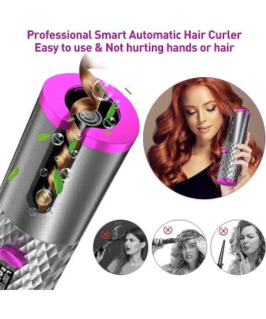 RE.OZA Cordless Automatic Hair Curler - Portable Electric Wand with LCD Display Fast Heating USB Rechargeable - Ideal for Travel & Home (Black - Buy Online on GoSupps.com