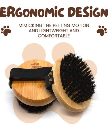 Bamboo Handheld Pet Brush with Soft Boar Bristles for Dogs and Cats - 1 Pack - Buy Online on GoSupps.com