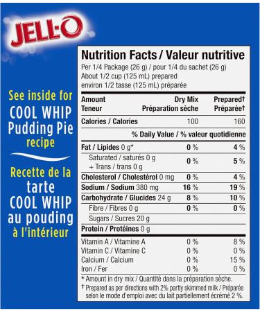 Vanilla Instant Pudding Mix Bundle. Includes (4) Packages of Jell-O Vanilla Instant Pudding Mix (102g per package) with BIG MAPLE Trivia Cards to Enjoy with your Snack or Dessert. - Buy Online on GoSupps.com