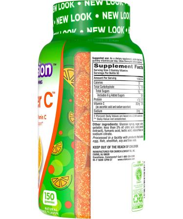 VitaFusion Power C Vitamin C Gummies - 150 High Potency Natural Orange Flavor - Buy Online on GoSupps.com
