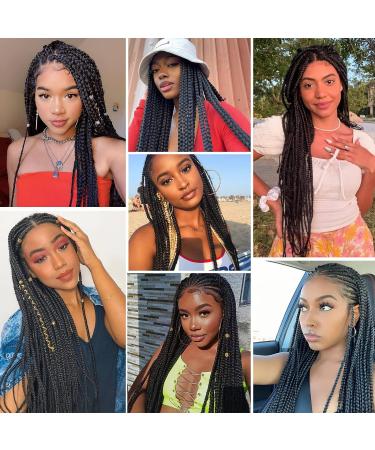 Pre Stretched Braiding Hair 24 Inch 8 Packs - Professional Synthetic Fiber Crochet Twist Braids (Pack of 8) - 1B Color - Buy Online on GoSupps.com