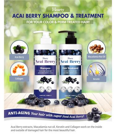 Hearty Acai Berry Shampoo & Treatment Set - 16.06fl.oz/475ml | Nourishing Hair Care for All Hair Types - Shop Internationally - Buy Online on GoSupps.com