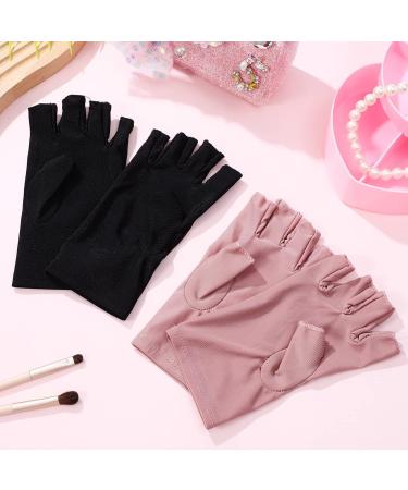 FOMIYES 2 Pairs UV Gloves gel nail gloves nail art gloves anti gloves nail art supplies UV shield glove gloves for gel nails nail art accessory UV rays gloves Miss cotton Fingerless - Buy Online on GoSupps.com