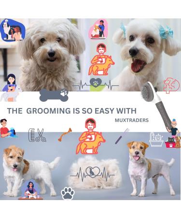 Muxtraders Cat Brush Dog Brush for Shedding - Grooming Comb for Cats & Dogs - Removes Mats, Tangles, and Loose Fur - Grey - Buy Online on GoSupps.com
