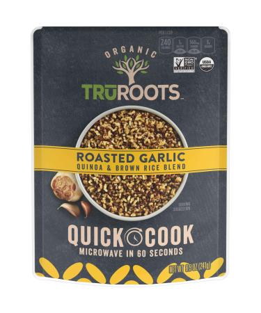TruRoots Organic Quick Cook Roasted Garlic Quinoa and Brown Rice Blend, 8.5 Ounce (Pack of 8), Ready to Eat in 60 Seconds, Certified USDA Organic, Non-GMO Project Verified