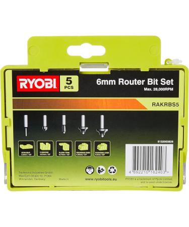 RYOBI RAKRBS5 Router Cutters 5 Piece 6 mm - Buy Online on GoSupps.com