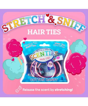Scenties Cotton Candy Scented Hair Bands 5 Pack | Cute Ponytail Holders for All Hair Types | Gentle No-Damage Elastic Hair Ties for Kids - Buy Online on GoSupps.com