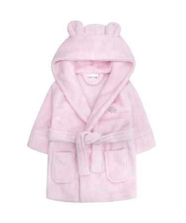 Lora Dora Baby Girls Hooded Fleece Dressing Gown Pink 6-12 Months