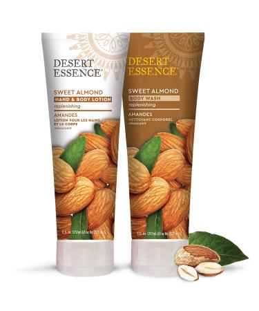 Desert Essence Sweet Almond Hand & Body Lotion 8 fl. oz. | Gluten Free, Vegan & Cruelty Free | Shea Butter, Jojoba Oil | Softens & Nourishes Skin - Buy Online on GoSupps.com