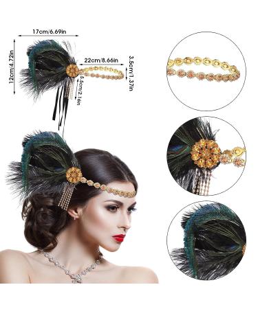 Sibba 1920s Flapper Headband for Women - Vintage Crystal Feather Gatsby Headpiece for 20s Prom, Cocktail Party, Retro Theme - Buy Online on GoSupps.com