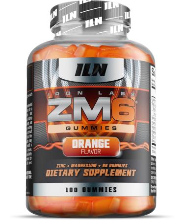 Iron Labs ZM6 Gummies High Strength Zinc Magnesium Gummies for Men & Women (100 Count Orange Flavour Vegan) Magnesium Citrate and Zinc Citrate Supplements with Vitamin B6 and D3 - Buy Online on GoSupps.com