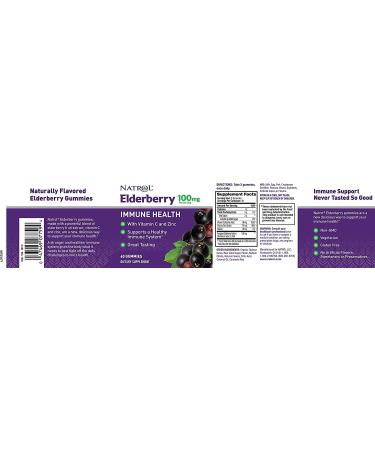Natrol Elderberry Gummies 100mg - Immune Health Support | 60 Count - Buy Online on GoSupps.com