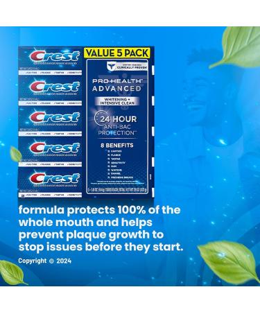 Crest Pro-Health Advanced White Toothpaste (5.8 oz 5 pk) - Teeth Whitening Kit with Gift Bundle: Smile Light Spring Guide Squeezer & No-Mess Caps | International Shipping Available - Buy Online on GoSupps.com