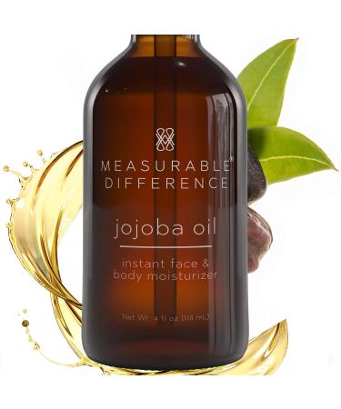 Measurable Difference Jojoba Oil for Skin Cold Pressed Refined - Hydrating Face Oil for All Skin Types - Brightening Moisturizing Jojoba Essential Oil for Face and Body - 4oz - Buy Online on GoSupps.com