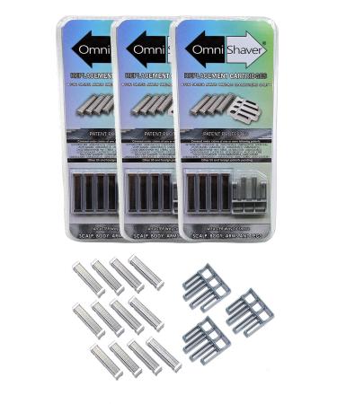 3 Pack Premium Omnishaver Replacement Cartridge Refill Kit with One Blade Removal Tool - An Alternative to Disposable, Self Cleans & Strops During Use - Durable Smooth & Comfortable 12 Cartridges 4 Count (Pack of 3)