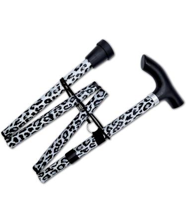 Life Healthcare Black Leopard Walking Stick | Flexible & Durable Mobility Aid | Collapsible & Adjustable 33-37 Inches - Buy Online on GoSupps.com