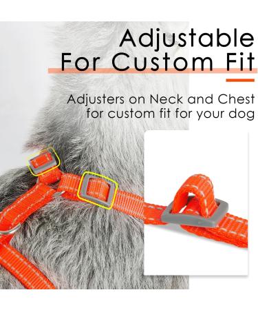ThinkPet No-Pull Dog Harness & Leash Set - Breathable Adjustable Safe Control for Small Medium & Large Dogs - Reflective Padded Orange (1 Pack) - Buy Online on GoSupps.com