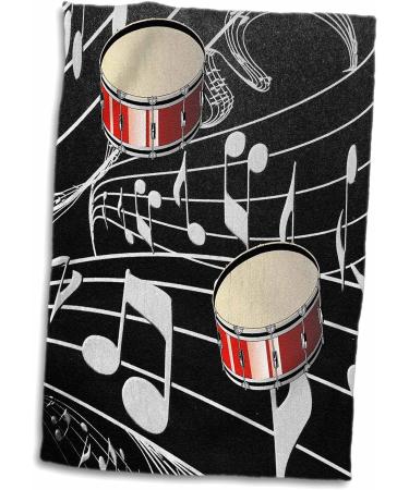 3D Rose Red Drums Music Notes Towel | 15 x 22 | TWL_38199_1 - Buy Online on GoSupps.com