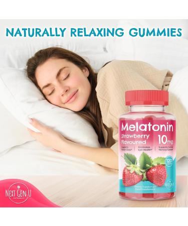 Melatonin Gummies - 10 mg Dietary Supplement - Strawberry Flavored - 120 Vegan Gummies - by NextGenU 1 Count (Pack of 120) - Buy Online on GoSupps.com